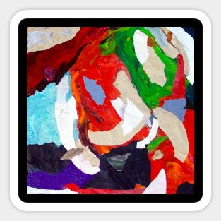 Abstract Acrylic Collage Painting Sticker